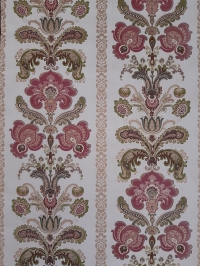 Green pink gold classic vintage wallpaper