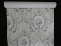 Beige green classic vintage wallpaper