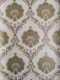 Green golden damask vintage wallpaper