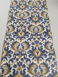 Blauw bruin medaillon vintage behang