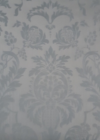 Blue-grey damask vintage castle wallpaper