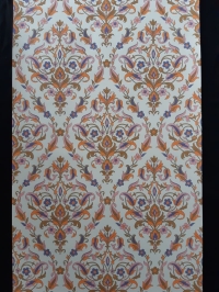 Pink, orange, purple and brown damask vintage wallpaper