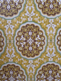 Brown, green damask vintage wallpaper