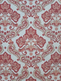 Damask vintage wallpaper red beige