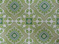 groene bloemen in een geometrisch patroon