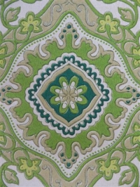 groene bloemen in een geometrisch patroon