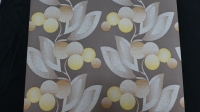 bruin geel bloemenbehang vintage