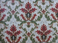 vintage damask wallpaper red green