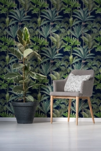 Premium wallpaper Palmeras Anthracite