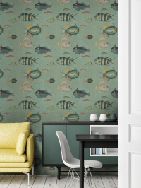 Fish wallpaper - Funkywalls - Dé webshop voor vintage en modern behang