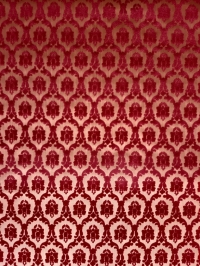 Vintage flock wallpaper small bordeaux medallion