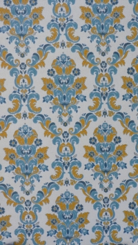 vintage damask wallpaper blue yellow