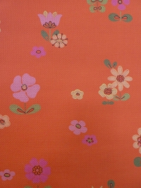 papier peint vintage fleurs orange