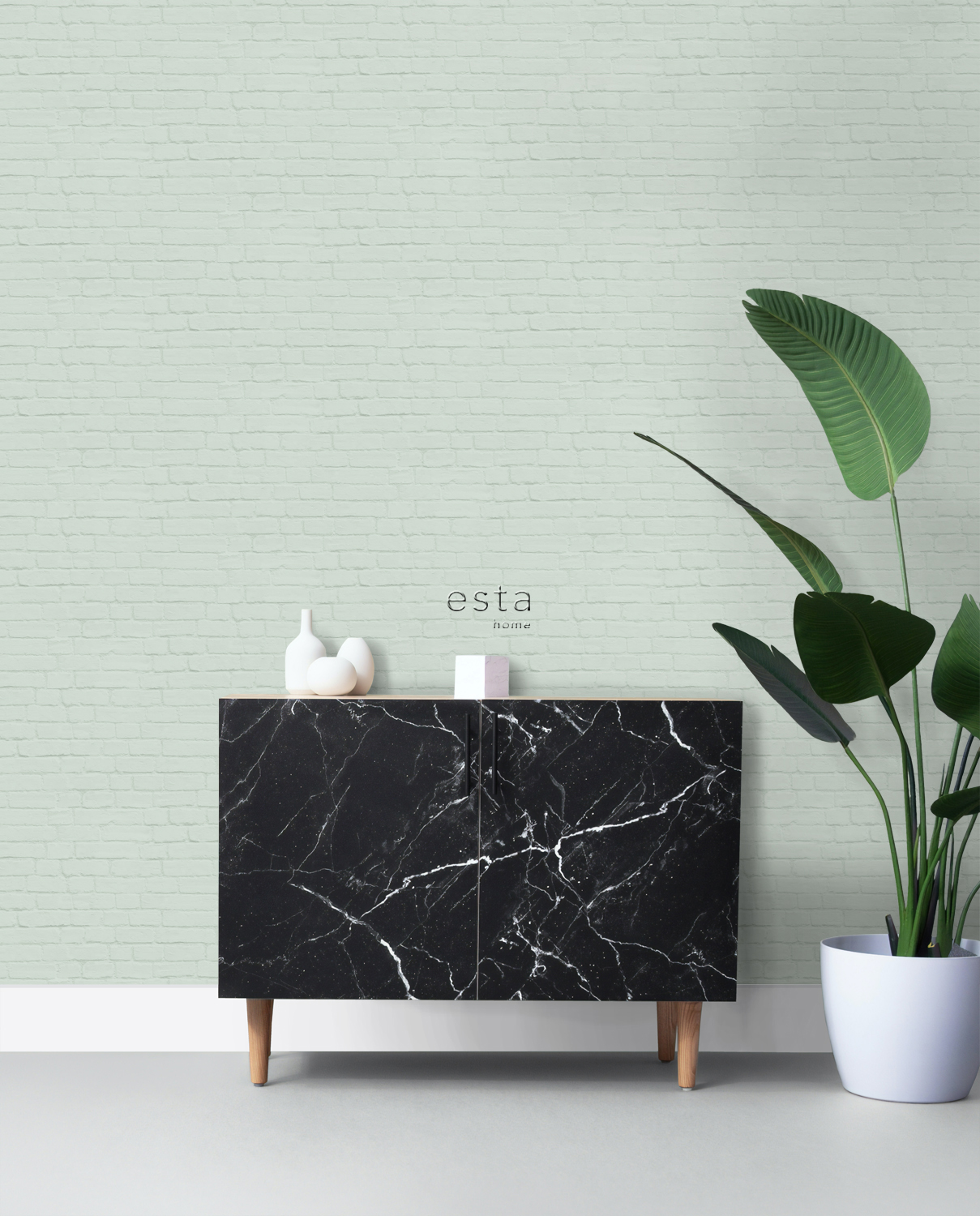 Mint green bricks wallpaper Funkywalls Dé voor vintage en modern behang