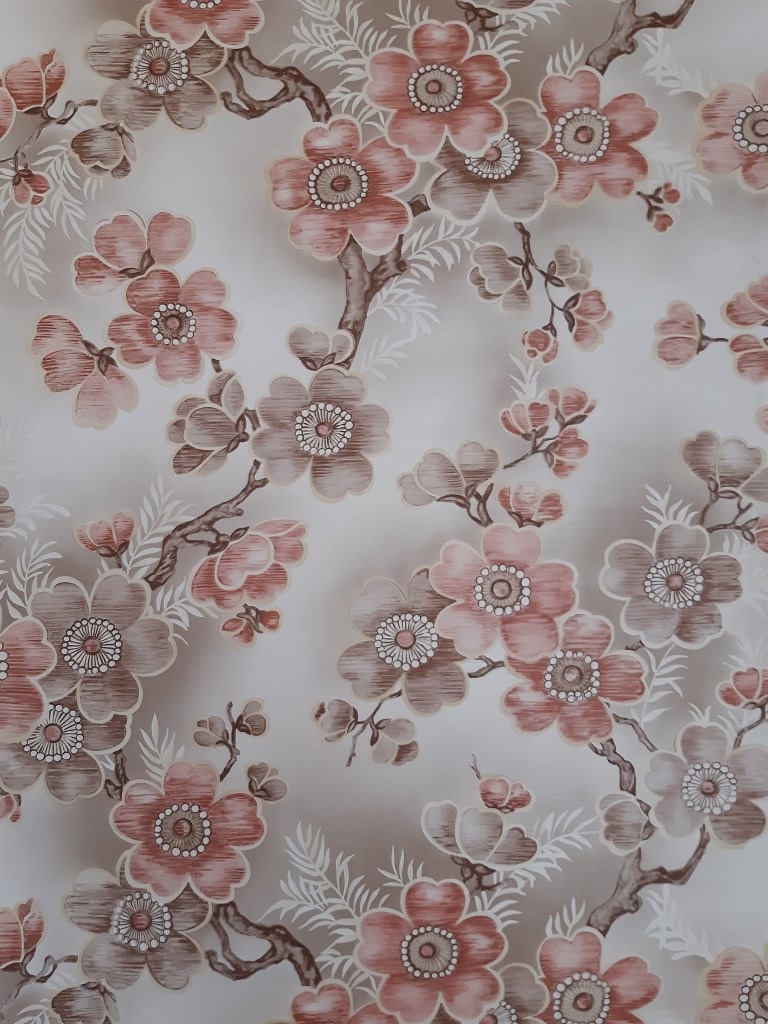 Vintage Floral Wallpaper With Brown And Pink Flowers Funkywalls De Webshop Voor Vintage En Modern Behang