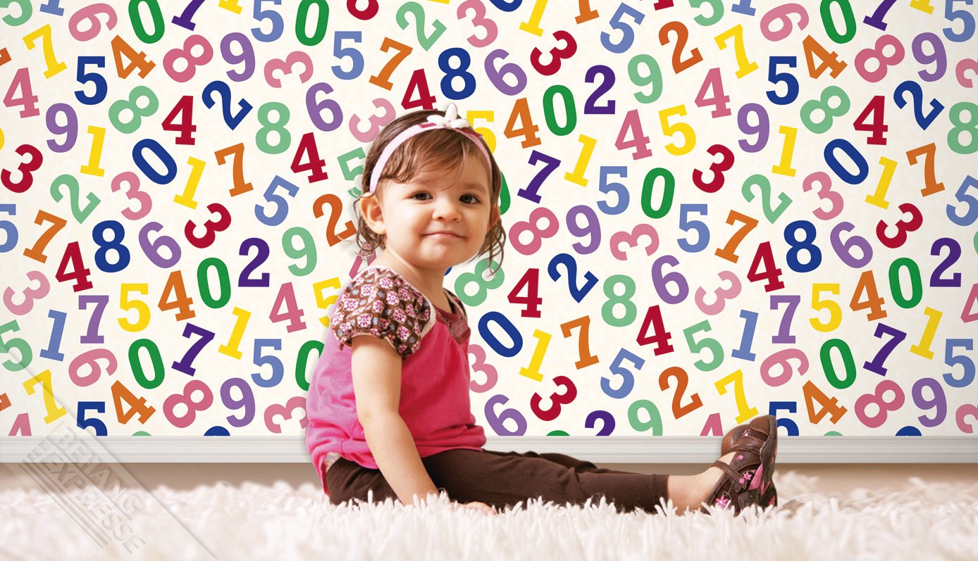 numbers kids wallpaper Funkywalls Dé voor vintage en modern