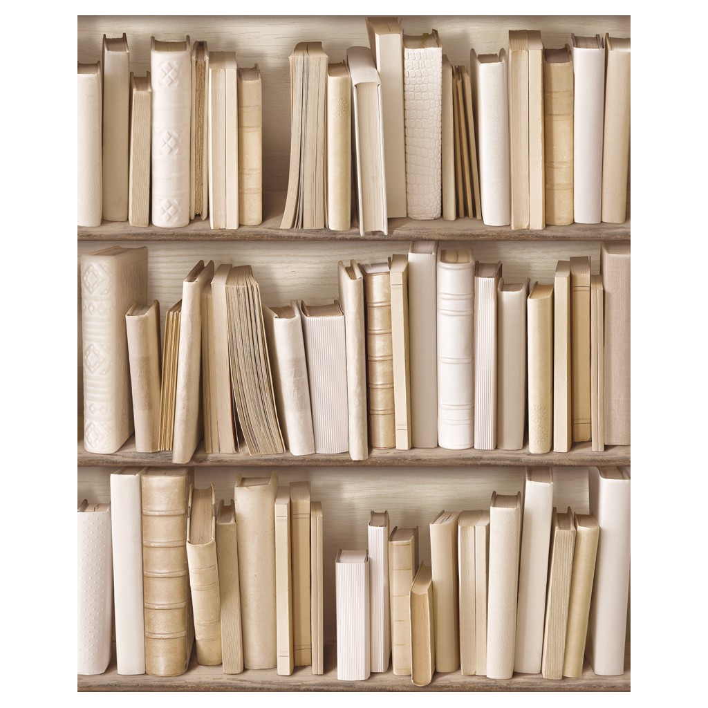 Riskeren Kruipen Groenten ivoor boekenkast behang - Funkywalls - Dé webshop voor vintage en modern  behang