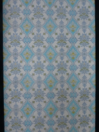 blue yellow damask vintage wallpaper