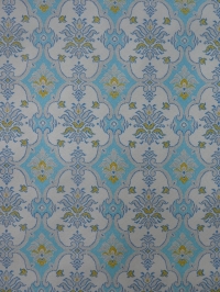 blue yellow damask vintage wallpaper