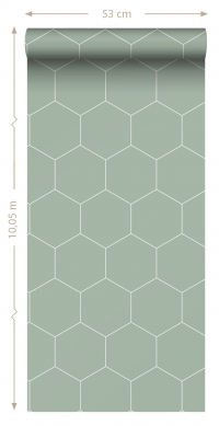 Green - white hexagon wallpaper