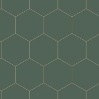 Dark green - gold hexagon wallpaper