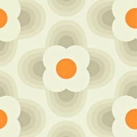 Papier peint Orla Kiely Petal gris orange