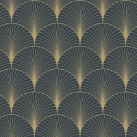 ESTA art deco wallpaper dark blue and gold