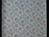 Vintage floral wallpaper with light blue and brown