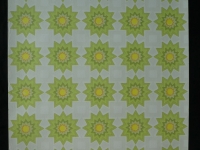 Vintage geometric wallpaper green and yellow sun