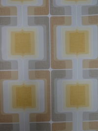 papier peint vintage géometrique gris jaune brun