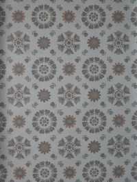 Vintage floral wallpaper with grey and taupe flowers