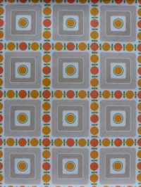 oranje bruin geometrisch behang
