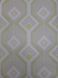 vintage behang geometrisch groen beige