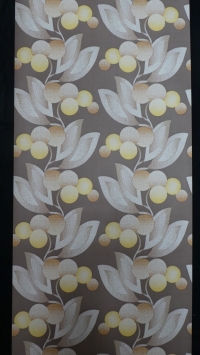 fleurs brun et jaune papier peint vintage