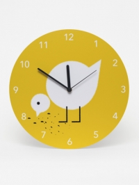 horloge mural poussin jaune