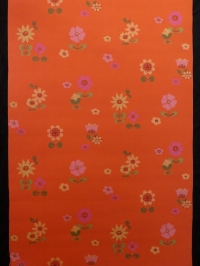 papier peint vintage fleurs orange