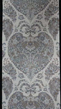 big floral medallion in purple grey and brown