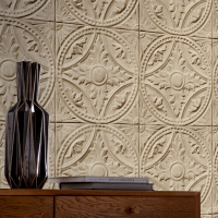 Tin tiles imitation wallpaper beige