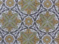 orange and green figure in grey circles