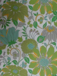 vintage floral wallpaper green