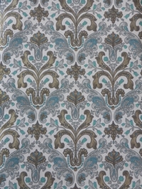 blue grey gold medallion wallpaper