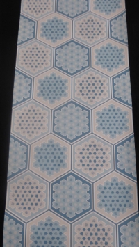 papier peint vintage geometrique hexagones bleu