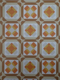 orange brown geometric pattern vintage wallpaper