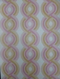 vintage geometric wallaper pink beige