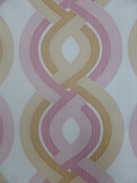 papier peint vintage geometrique rose beige