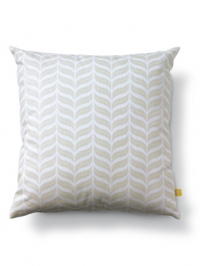 White pillow with beige waves