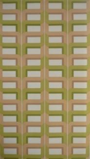 beige groen geometrisch patroon