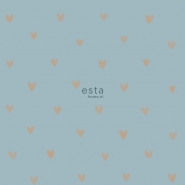 ESTA wallpaper copper hearts on a blue background