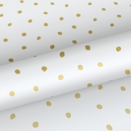 Papier peint blanc avec des points en or