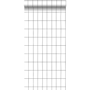 Papier peint blanc avec des carreaux noir
